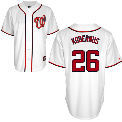 Jeff Kobernus #26 mlb Jersey-Washington Nationals Women's Authentic Home White Cool Base Baseball Jersey